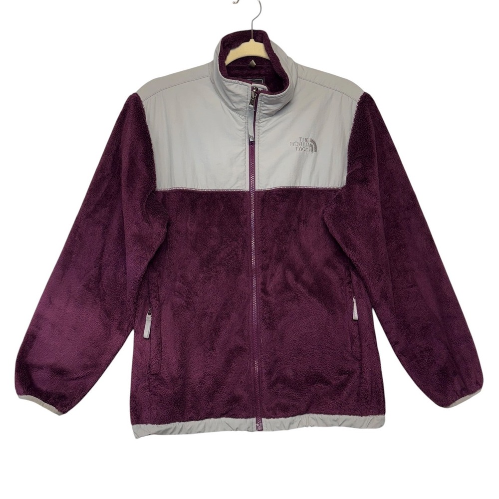 The North Face Denali High Pile Fleece Jacket Girls XL Purple Gray Full Zip